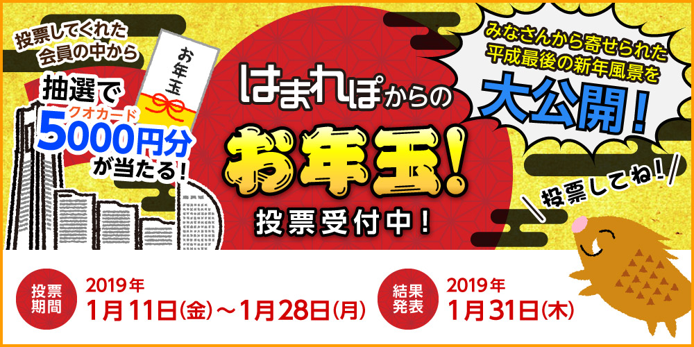 最高3万円が当たる！平成最後のあなたの新年風景を大発表！