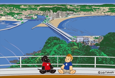 横浜・湘南の景色を鮮やかに描くイラストレーター「ジュジュタケシ