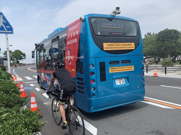 江の島の自動運転バスの実証実験